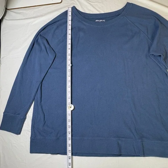 Eddie Bauer Mens XXL Blue Long Sleeve Crewneck Raglan Sweatshirt Pullover - Picture 2 of 7